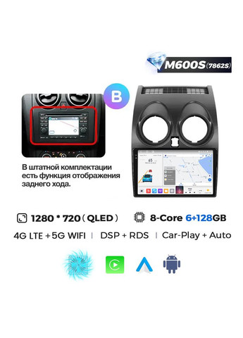 Штатная магнитола Mekede MS (2006-2013) MS 6Gb+128Gb F1 B QleD Nissan Qashqai (360960511)
