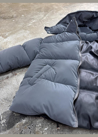 Графітова зимня куртка пуховик оверсайз No Brand