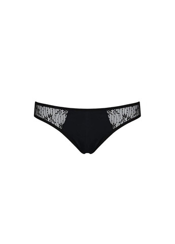Трусики-слипы с кружевной сеточкой Dina Thong black L/XL - Passion (292862727)