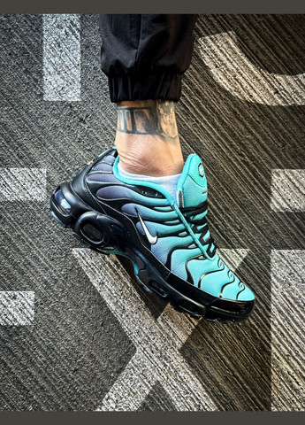Бірюзові всесезон кросівки чоловічі nike air max tn plus tiffany blue black | найк аір макс тн бірюзові чорні No Brand