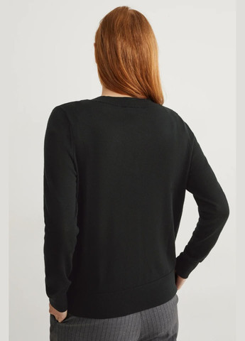 Черный демисезонный пуловер из шерсти C&A