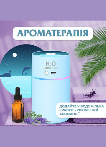 Зволожувач повітря H2O Humidifier 450ml Happy Life HPBH16986BL (302391333)