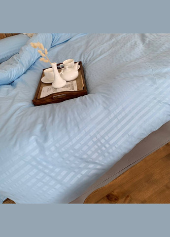 Семейный КПБ микро страйп сатин "Голубой" (145х210, 70х70) Glav Textile (297365328)