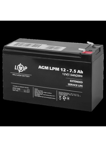 Аккумулятор AGM LPM 12V - 7.5 Ah (LP3864) LogicPower (360406699)