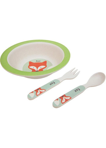 Дитячий набір "Лисеня" миска, ложка і виделка з бамбукового волокна Fissman (330019395)