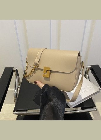 Женская классическая сумка 6079 кросс-боди бежевая No Brand (305849050)
