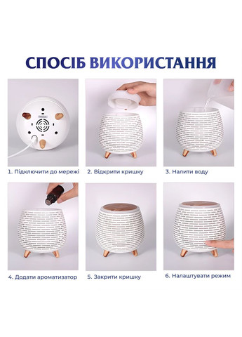 Увлажнитель воздуха аромадифузор с подсветкой 140 мл, белый Holdmay (316473773)