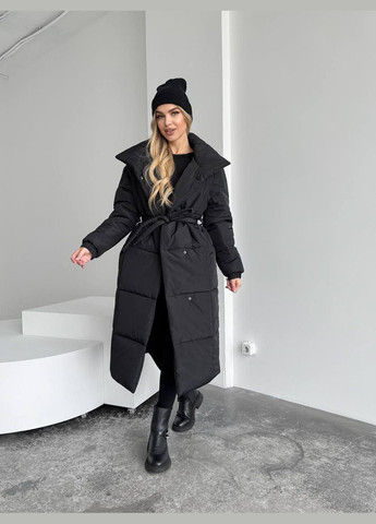 Черное зимнее Пальто зимнее оверсайз LeVi