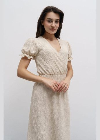 Бежевое повседневный летнее женское платье SK однотонное