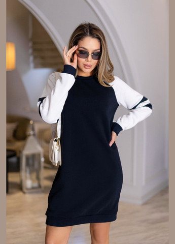 Синя тепла сукня з тринитки на флісі Fashion Girl