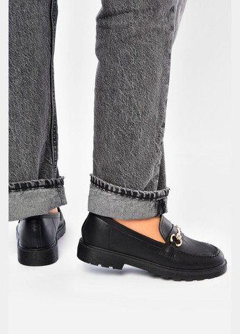 Let's Shop Туфлі-лофери жіночі чорного кольору лофери чорний з штучна шкіра, україна — демісезон (330577218)