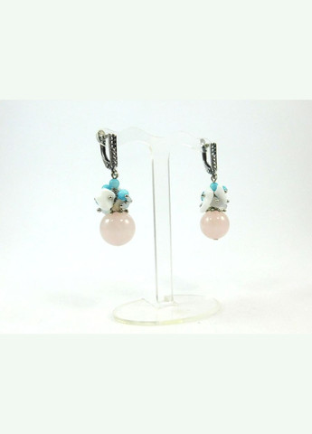 Эксклюзивные серьги Розовый кварц "Цвет" Fursa fashion (315591033)