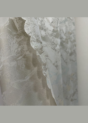 Стильные жаккардовые шторы с мраморным дизайном 150х270 см 2 шт бежевый мятный цвет No Brand (315598229)