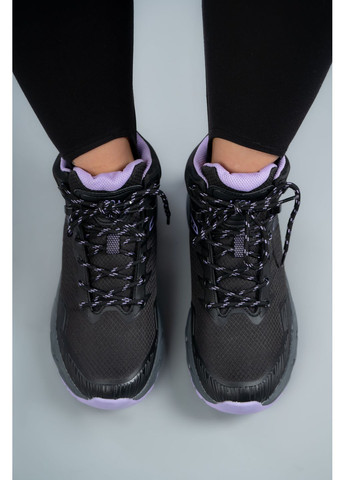 Кросівки жіночі високі WUW6034W-BLACK/PURPLE чорні 346677 Where Uwear чорні зими (368147755)