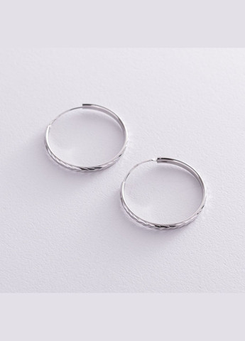 Серьги кольца в серебре (3.0 см) 122949 Oniks (292305233)
