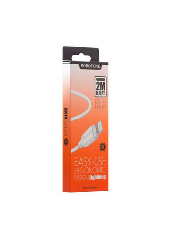 Зарядный кабель USB Lightning для iPhone / Провод шнур юсб лайтнинг для зарядки айфона Apple устройств 2м Borofone (334296606)