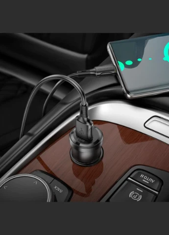 Автомобильное зарядное устройство BZ23 Noble singleport QC3.0 car charger Transparent Black (6941991106903) Borofone (303337536)