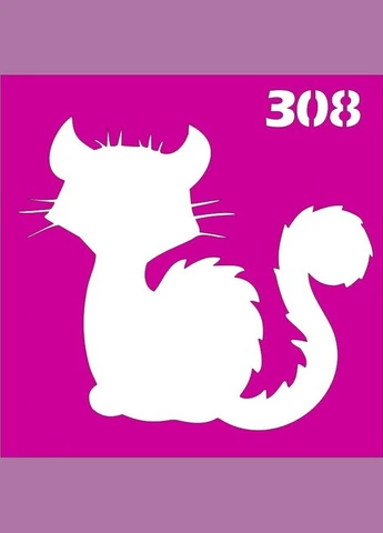 Трафарет кішка для біо-тату хною, блиск тату № 308 Boni Kasel (395405840)