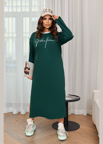 Зелена жіноча сукня у спортивному стилі колір пляшка р.46/48 450940 New Trend