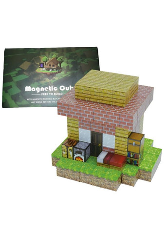 Магнитный конструктор Magnetic Cube Хижина из кирпича 122шт (2104618676) No Brand (357209793)