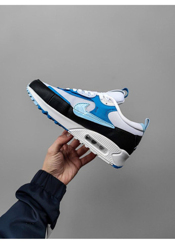 Белые демисезонные кроссовки мужские nike air max 90 futura cobalt bliss найк аир макс 90 No Brand