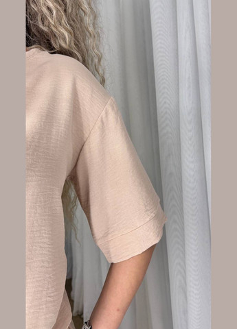 Костюм літній американський креп жатка футболка та штани No Brand (347043207)