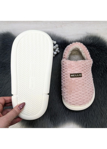 Розовые тапочки чуни женские теплые закрытые Lion