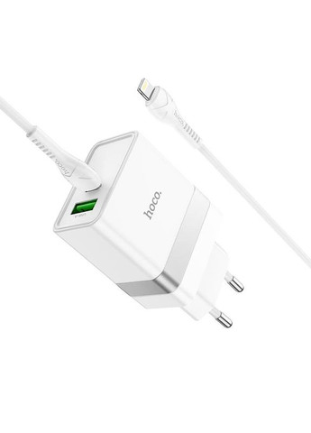 Блок живлення та кабель charger set N21 1 USB 1 TypeC 30 W Hoco (279554529)