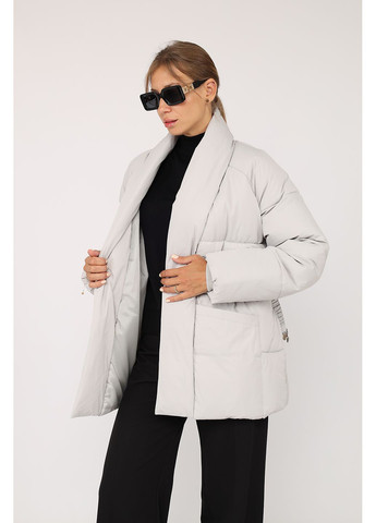 Сіра зимня куртка жіноча колір сірий цб-00278213 Yuki