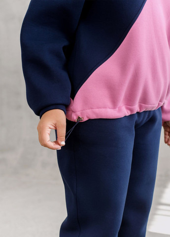 Спортивний костюм жіночий оверсайз з тринитки на флісі зимовий (худі + штани) No Brand (361790978)