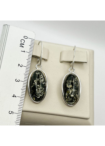 Сережки срібні з бурштином 6,9 г No Brand (369736805)
