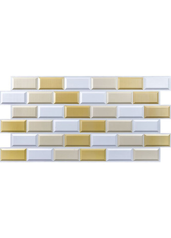 Декоративна ПВХ панель біло-бежева клінкерна цегла 960х480х4мм SW-00001430 Sticker Wall (293815238)