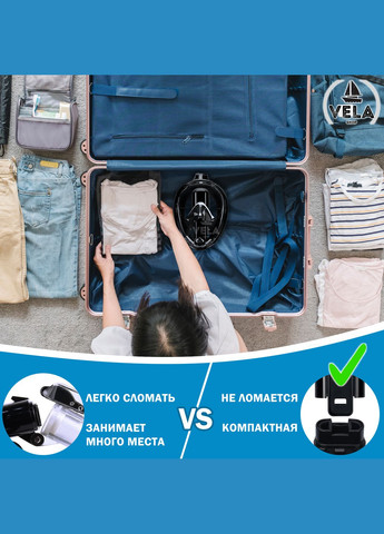 Полнолицевая Снорклинг Маска L/XL FreeB панорамная на все лицо для плавания купания ныряния - Плавательные Очки мономаска на Free Breath (272798766)