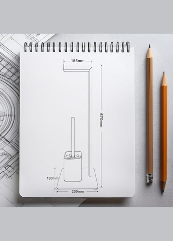 Стійка тримач туалетного паперу та щітки хром, AWD02071975 AWD Interior (316471373)