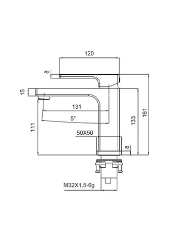 Змішувач для умивальника KB-10009-01 хромований KR3498 KOER (400909026)