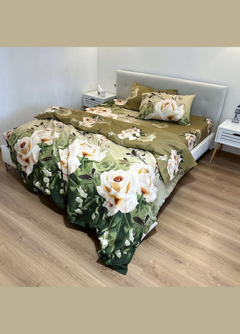 Постельное белье " ", Поликотон, Коричнево-Зеленый, Семейный, P-0108 Lelit (308071766)