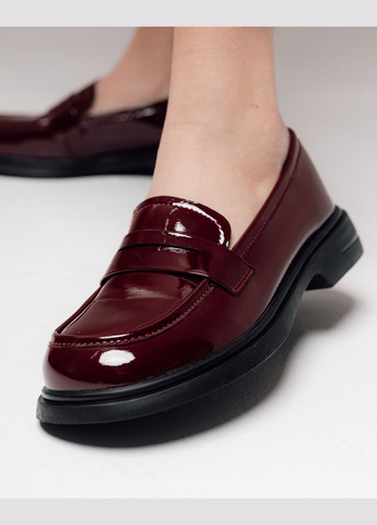 Melanda.M Класичні лофери Melanda лакова шкіра бордовий з натуральна шкіра, — всесезон (324217711)