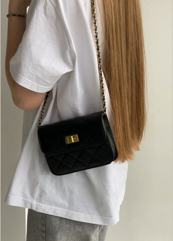 Женская сумка на цепочке кросс-боди 7301 черная No Brand (296008183)