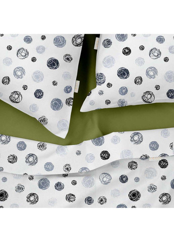 Двоспальна постіль з простирадлом на гумці Yarn Balls CS3 180х220 см Cosas (307387920)