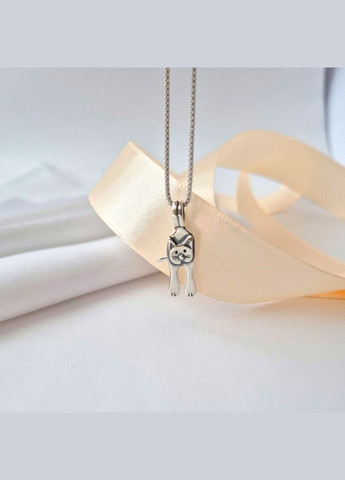 Срібна підвіска кулон без каменів Кіт Фелікс Срібло 925 проби Чорнене 30308 1.87г No Brand (317049185)