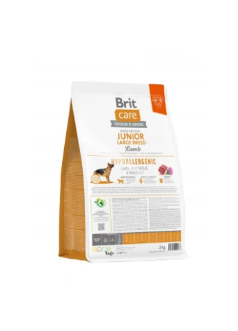 Сухой корм Dog Hypoallergenic Junior Large Breed для молодых собак крупных пород гипоаллергенный с ягненком 3 кг Brit Care (380383656)