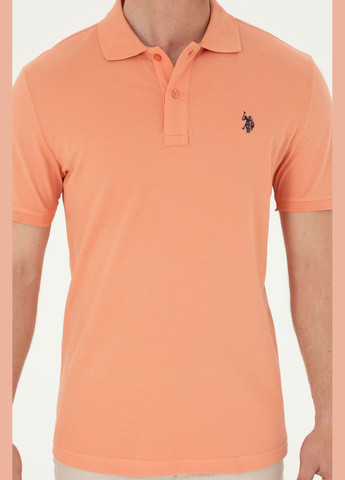Лососевая футболка поло u.s. polo assn. мужское U.S. Polo Assn.