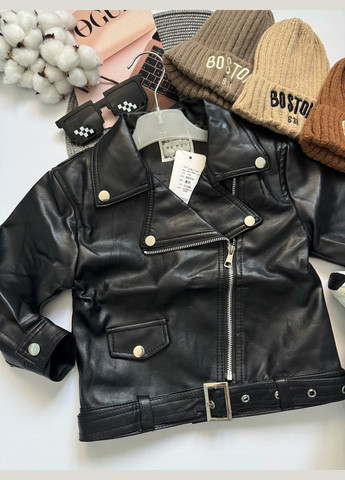 Черная демисезонная косуха детская цвет черный 10730 No Brand