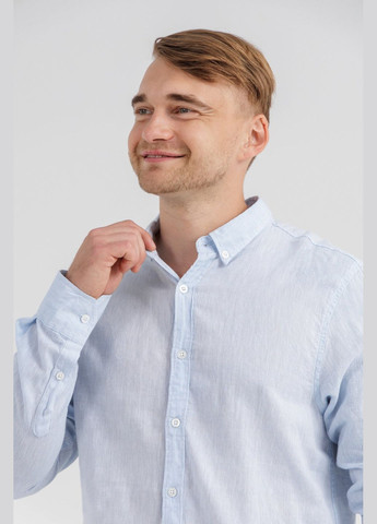 Голубой кэжуал рубашка однотонная Figo