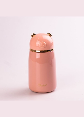 Термос із нержавіючої сталі з ремінцем 380 мл Рожевий Happy Life (315718365)