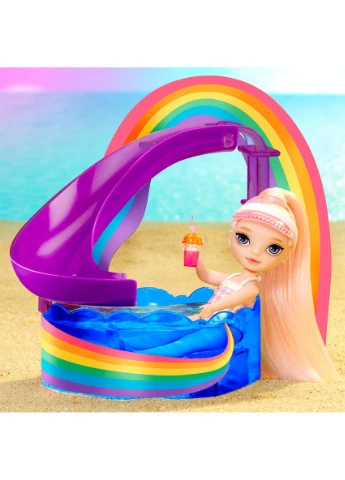 Ігровий набір Rainbow High Littles Веселкове свято в басейні з лялькою Блаш 15 см No Brand (398202186)