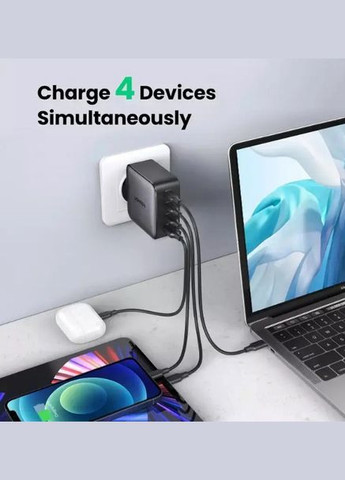 Універсальний портативний швидкий зарядний пристрій CD226 GaN 100W 3C1A на 4 USB Ugreen (297331810)
