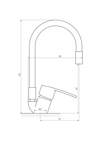 Смеситель для кухни SIRIUS DSV-203SLR-Black Domino (397342300)