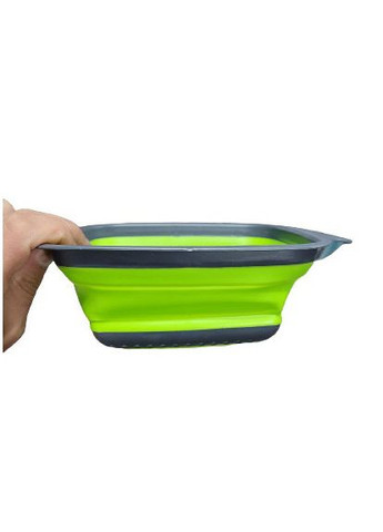 Друшляк силіконовий складаний прямокутний 24х18,5х7,5 Зелений A-Plus (297332003)