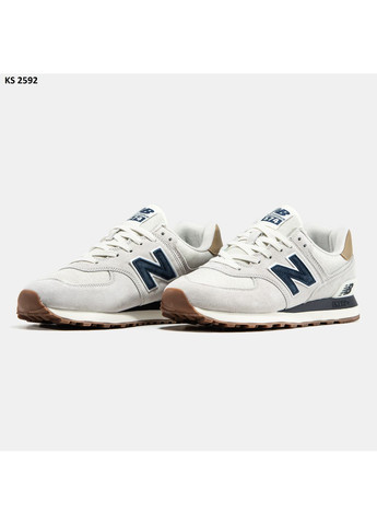 Комбіновані кросівки чоловічі new balance 574 bege нью беланс 574 демісезон No Brand